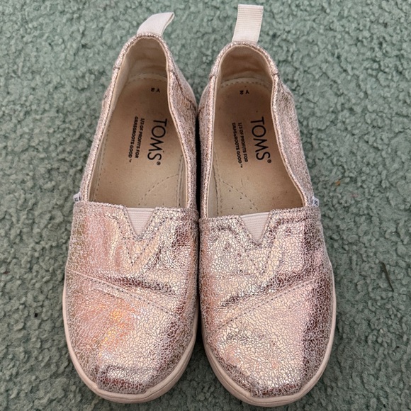TOMS Kids Sparkle Slip-On Sneakers - Pink - Picture 1 of 4